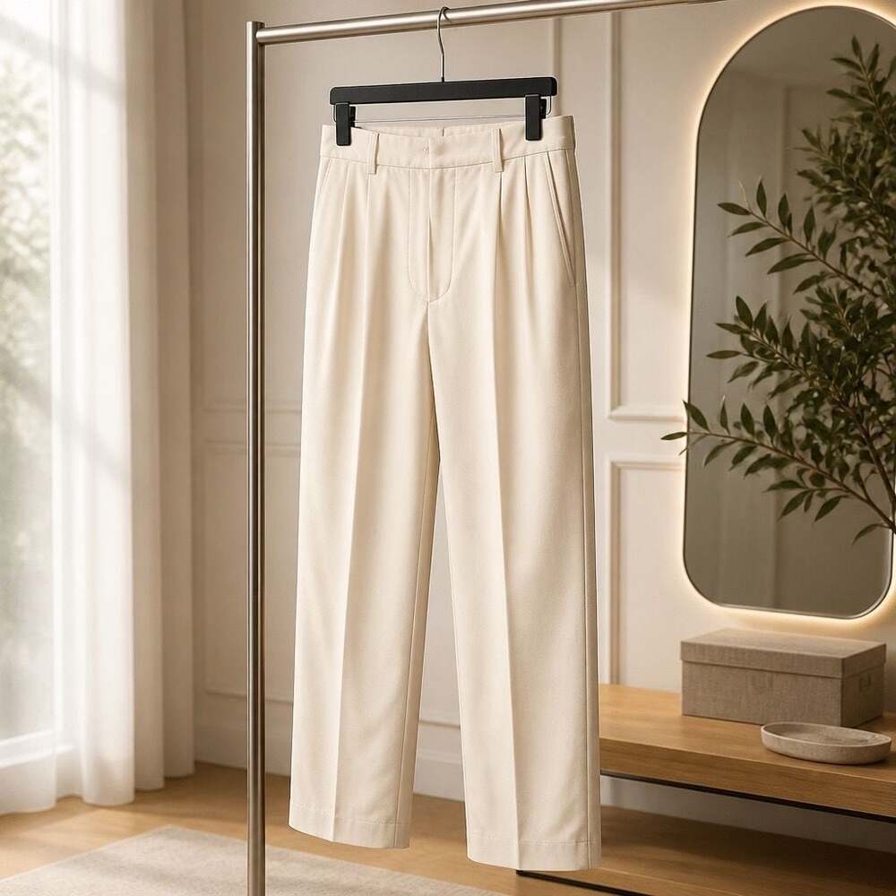 Tribeca Studio Women's Cream Wide Leg Trousers Size 12L